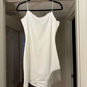 NWT 12th Tribe, White Mini Crystal Dress, Size L